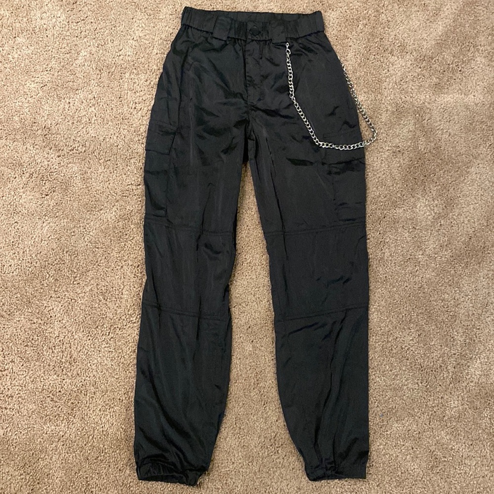 Black Jogger Pants w Chain